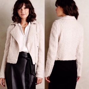 Elevenses Anthropologie Wool Boucle Moto Jacket